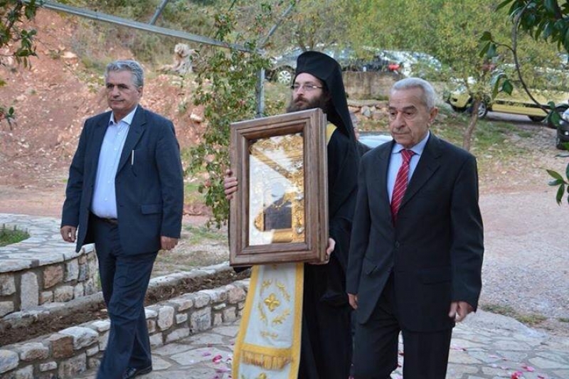 H ιερά εικόνα της Παναγίας Σουμελά στην Ιερά Μονή Μυρτιάς