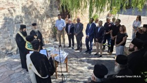 Παρουσία Ν. Φαρμάκη ο αγιασμός για την έναρξη εργασιών αναστήλωσης της Μονής Μυρτιάς (φωτο)