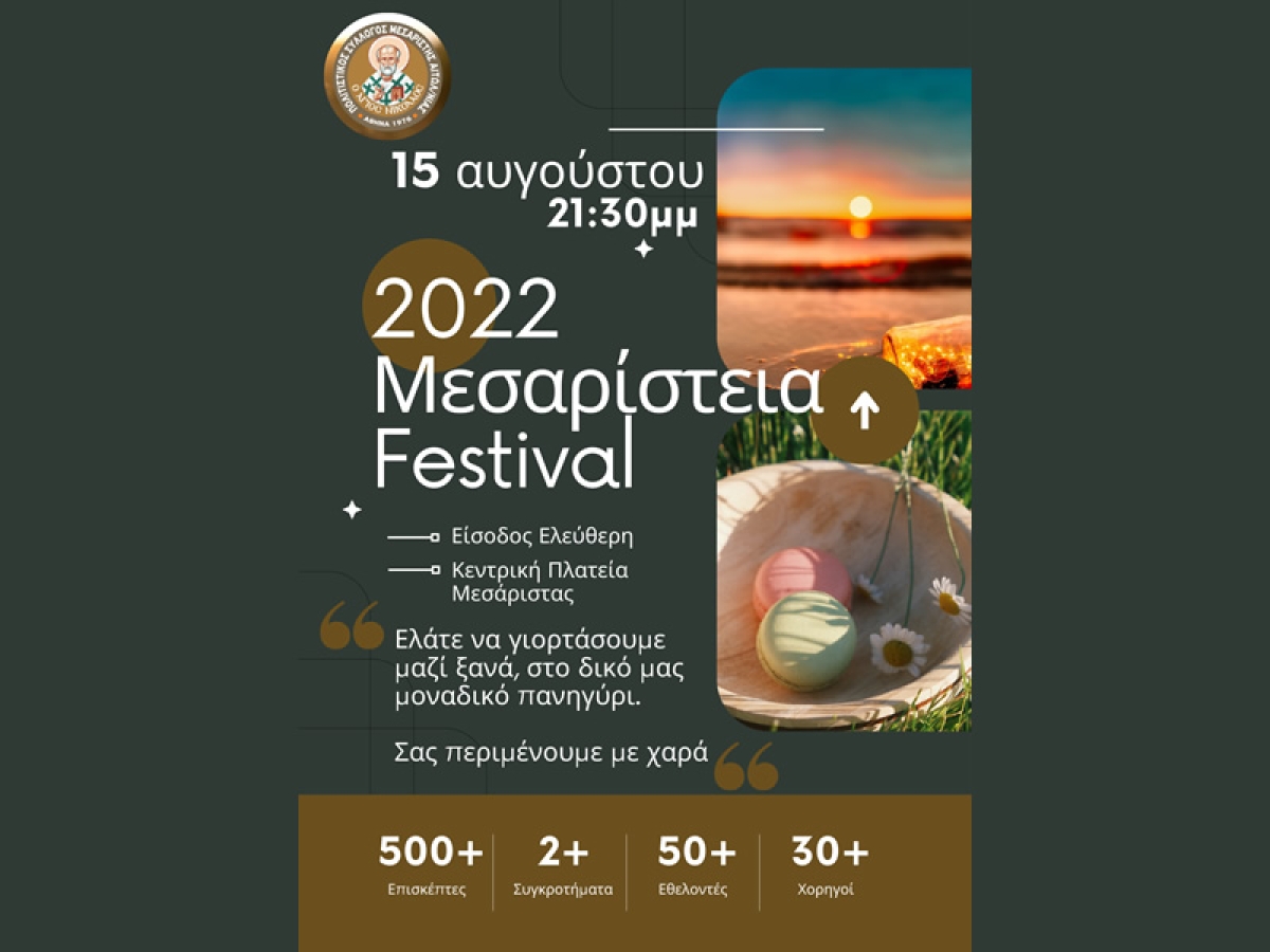 Πολιτιστική εκδήλωση στη Μεσάριστα Μακρυνείας το δεκαπεντάυγουστο (Δευ 15/8/2022 21:30)