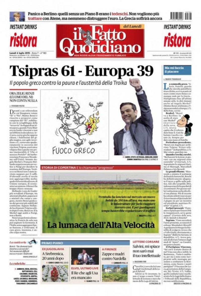 Τα διεθνή πρωτοσέλιδα μετά το δημοψήφισμα