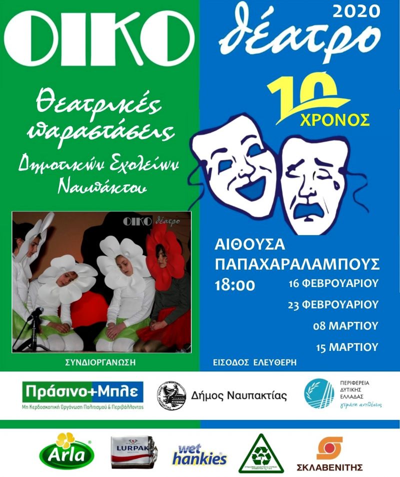 «ΟΙΚΟθέατρο» 2020. Ανοίγει αυλαία για 10η χρονιά (Παραστάσεις Κυριακή στις 16 &amp; 23/2 και 08 &amp; 15/3/2020)