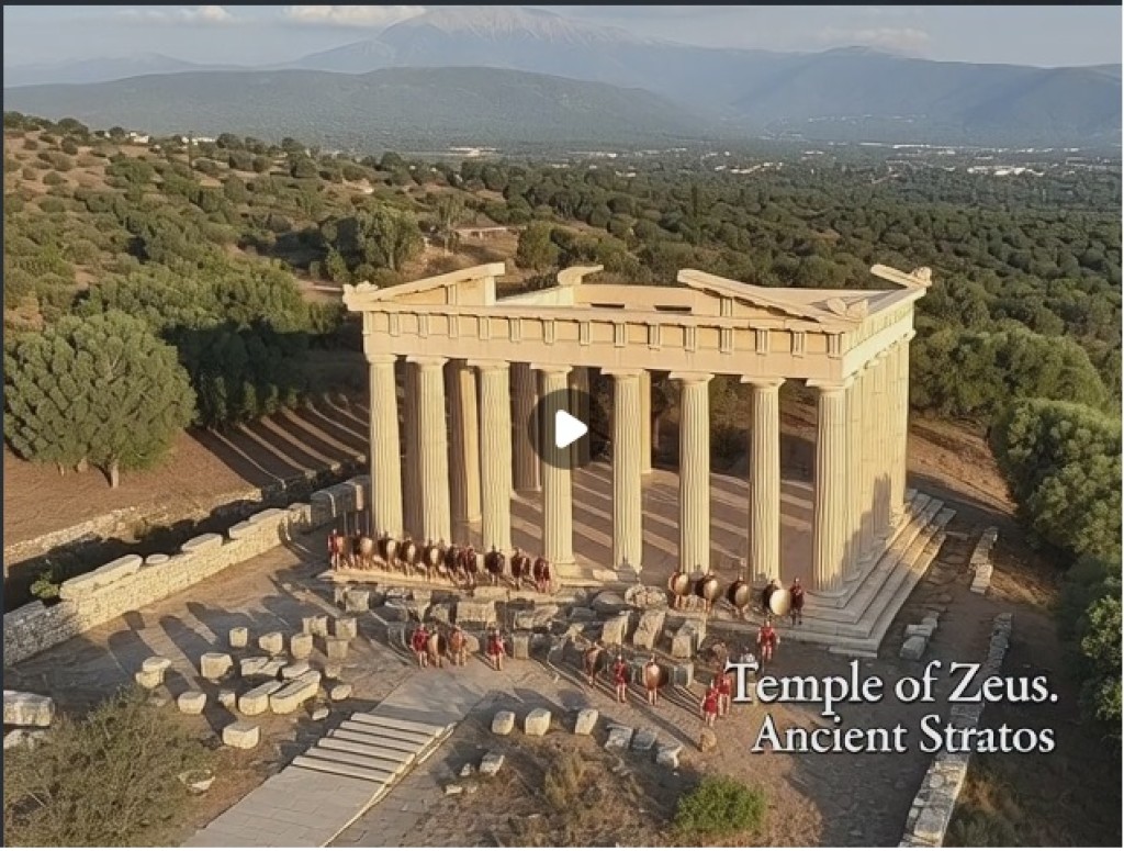 Αναπαράσταση του Ναού του Στρατίου Διός με τεχνητή νοημοσύνη (Video)